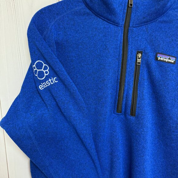 Patagonia Men’s Better Sweater 1/4 Zip Pullover Large Blue Fleece – Elastic Logo - Picture 3 of 9